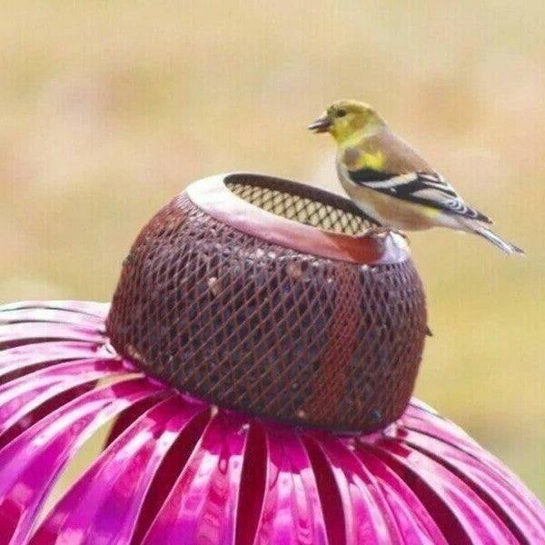 Coneflower Bird Feeder Metal Garden Decor