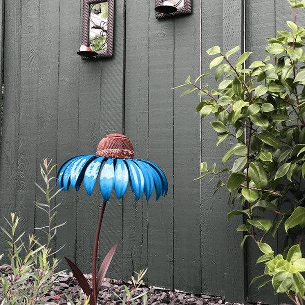 Coneflower Bird Feeder Metal Garden Decor