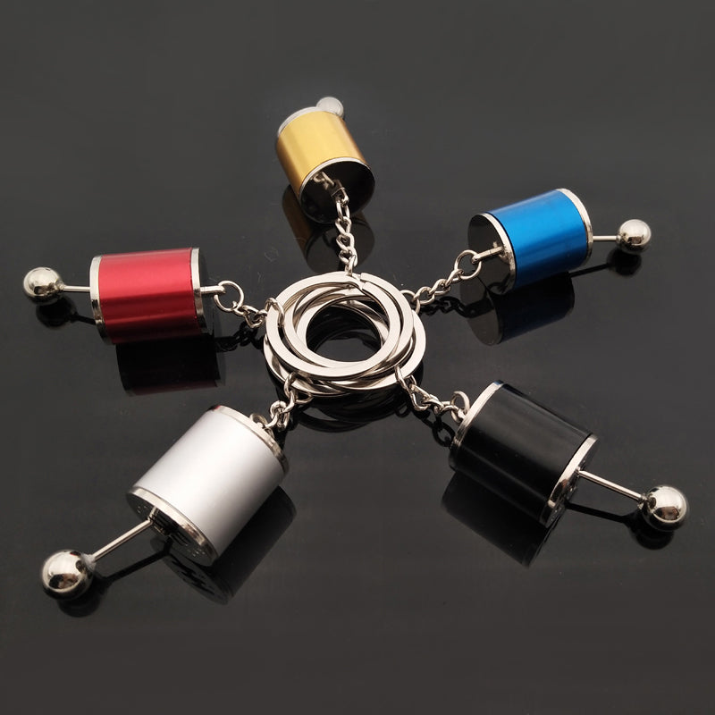 Gear Shift Keychain with Six-Speed Metal Replica and Sturdy Keyring, Compact Zinc Alloy