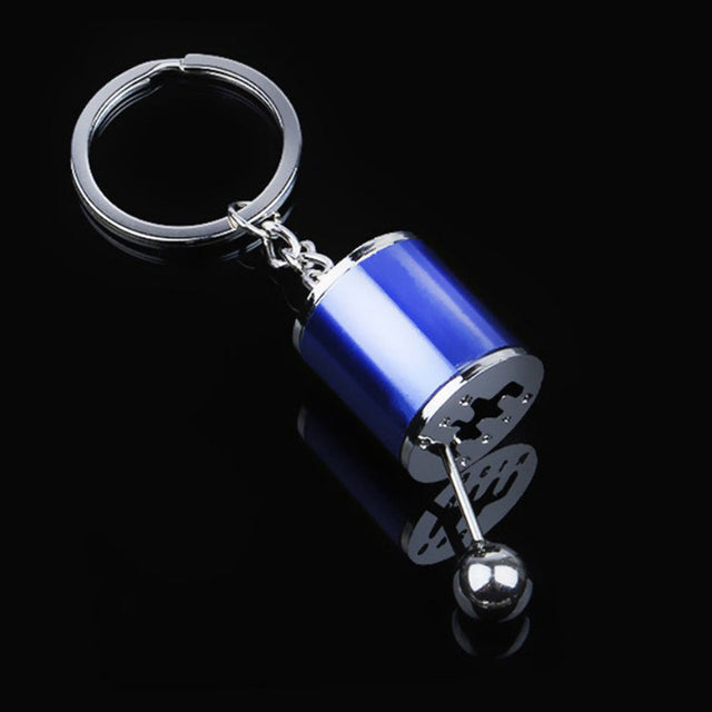 Gear Shift Keychain with Six-Speed Metal Replica and Sturdy Keyring, Compact Zinc Alloy