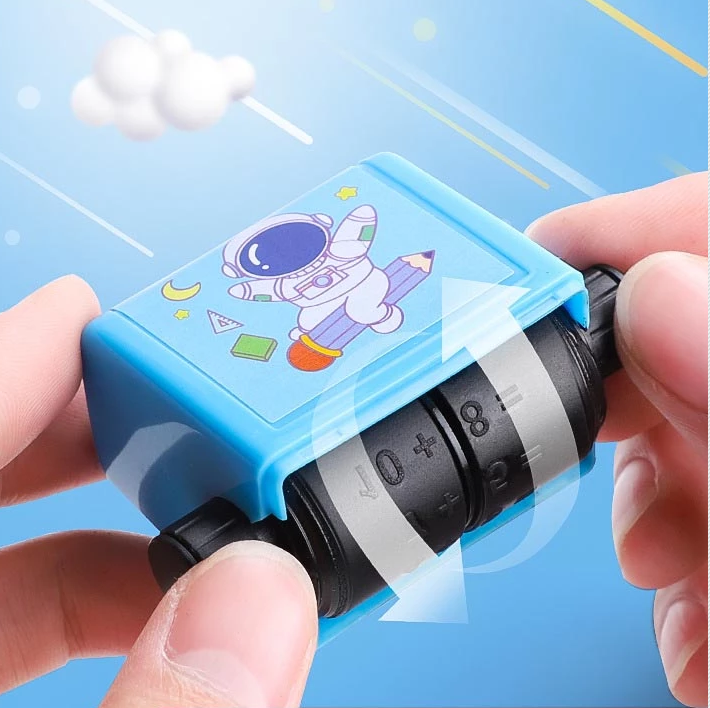 Math Question Roller with Rotating Bands and Rubber Grip, Compact Practice Tool