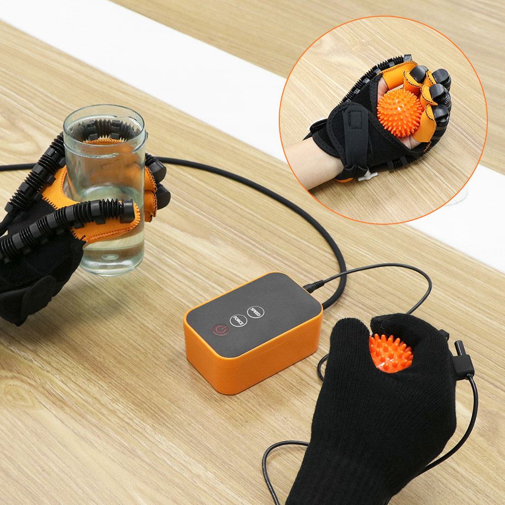 Hand Therapy Trainer Gloves with Adjustable Air Assist and Rechargeable Pump, 5 Levels