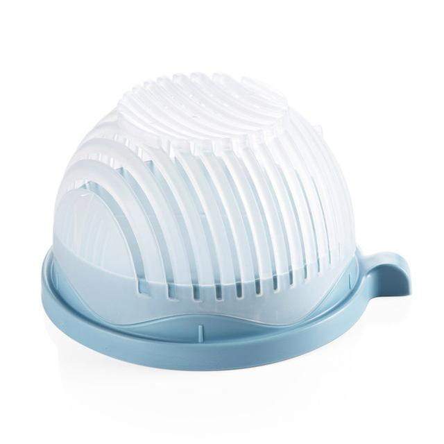 Salad Cutter with Guided Slot System and Safety Cover, Compact Stackable Design