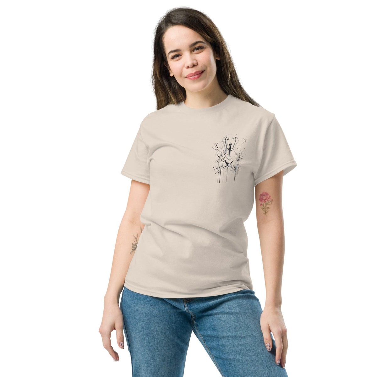 Labrador T-Shirt with Hand-Drawn Illustration and Classic Cotton Fit, Reinforced Seams