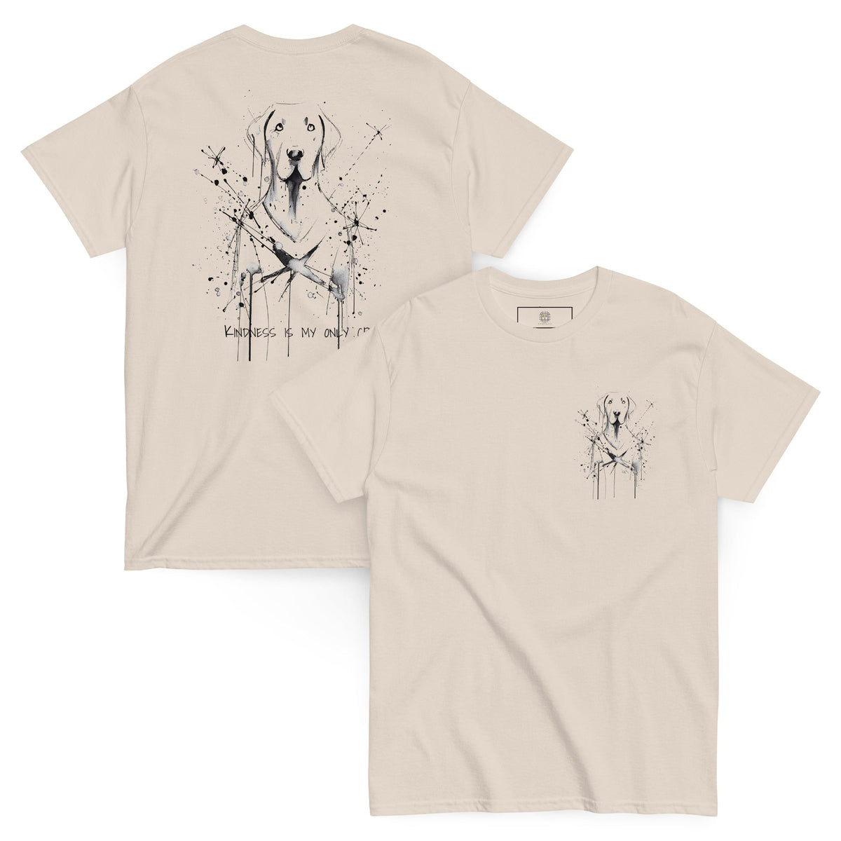 Labrador T-Shirt with Hand-Drawn Illustration and Classic Cotton Fit, Reinforced Seams