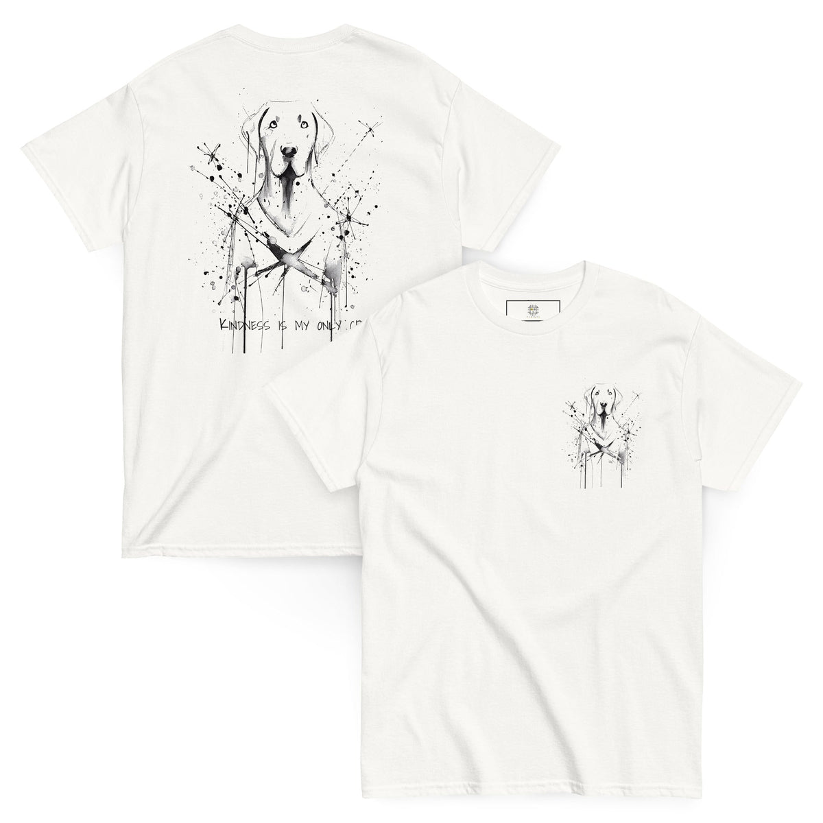 Labrador T-Shirt with Hand-Drawn Illustration and Classic Cotton Fit, Reinforced Seams