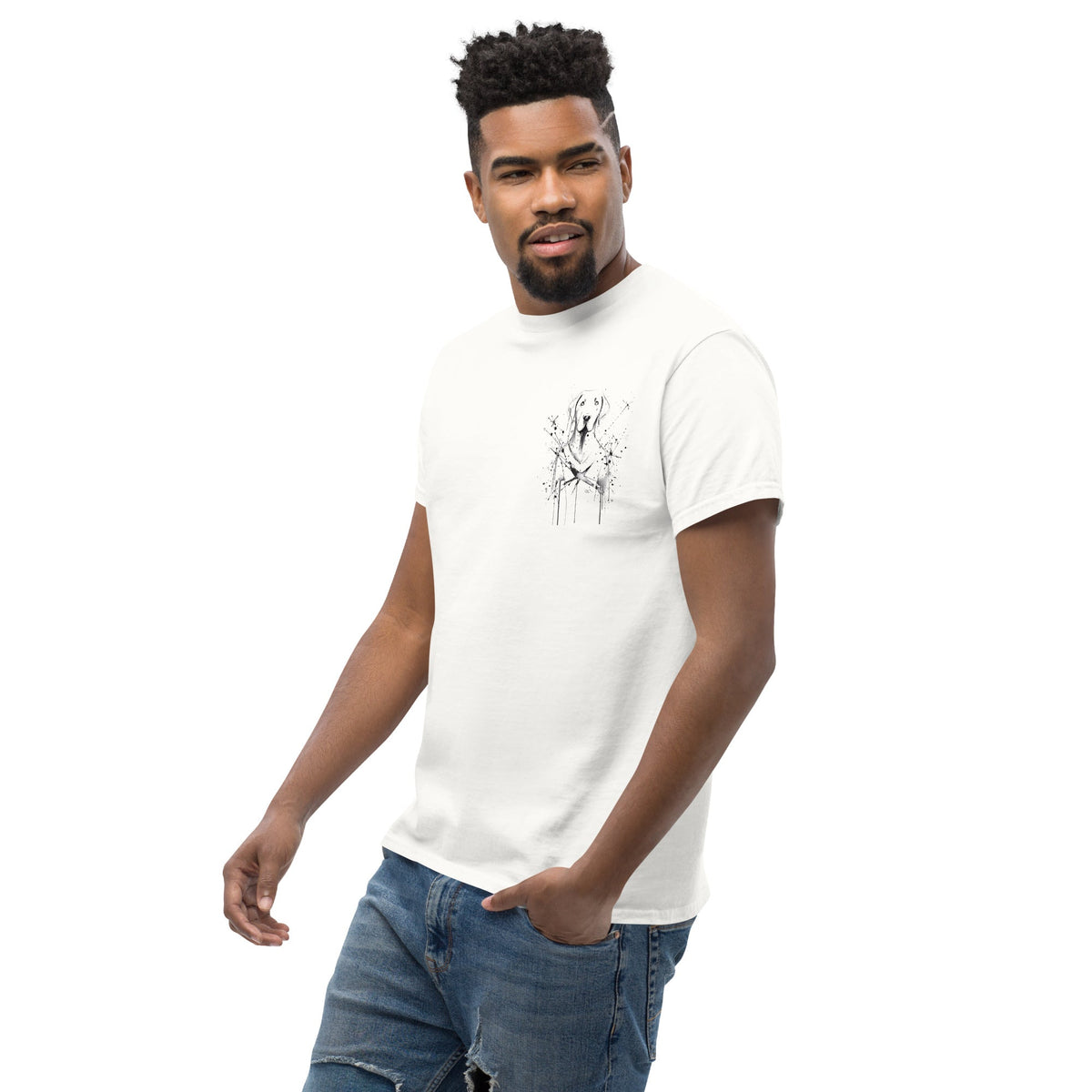 Labrador T-Shirt with Hand-Drawn Illustration and Classic Cotton Fit, Reinforced Seams